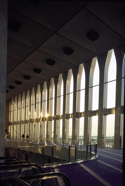 Arches, balcony and escalators