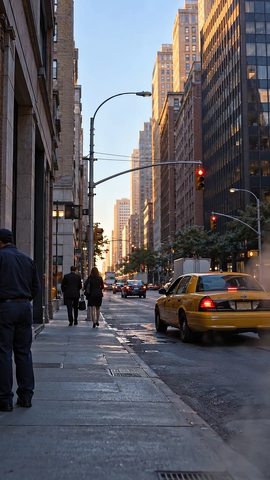 AI reconstruction: A street at first light