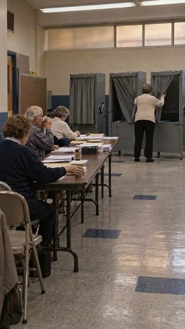 AI reconstruction: A polling place